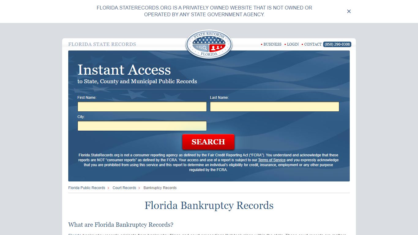 Florida Bankruptcy Records | StateRecords.org